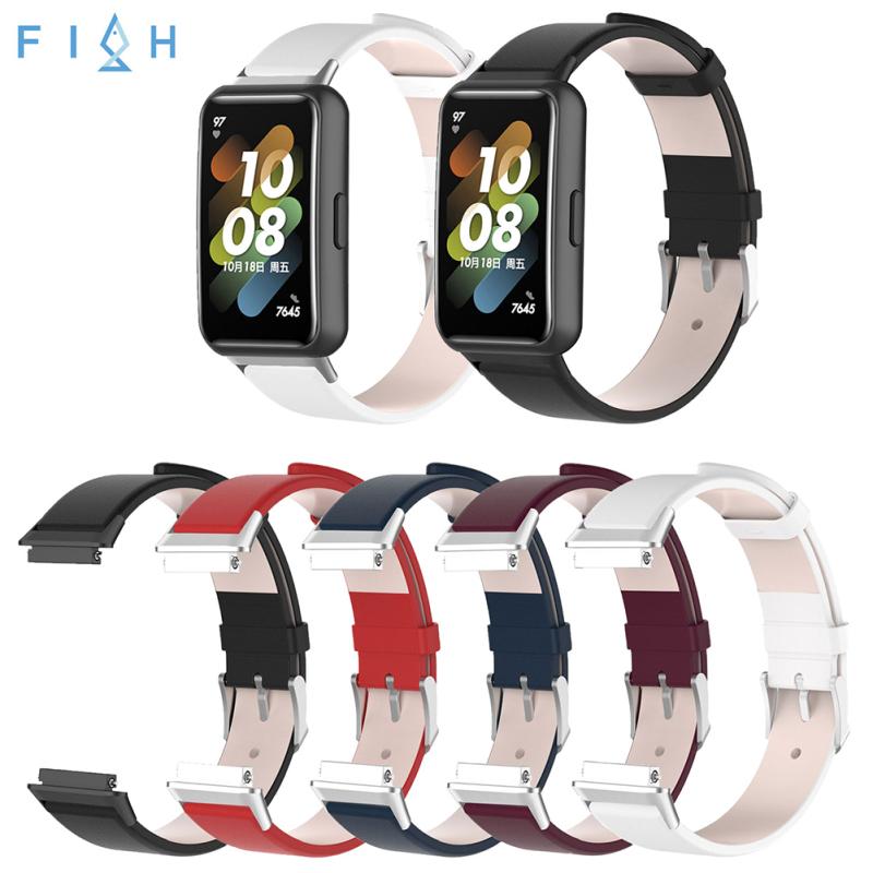 Leather Band Soft Watch Strap Compatible For Huawei Band7 Honor Band 7 Smart Bracelet Replacement