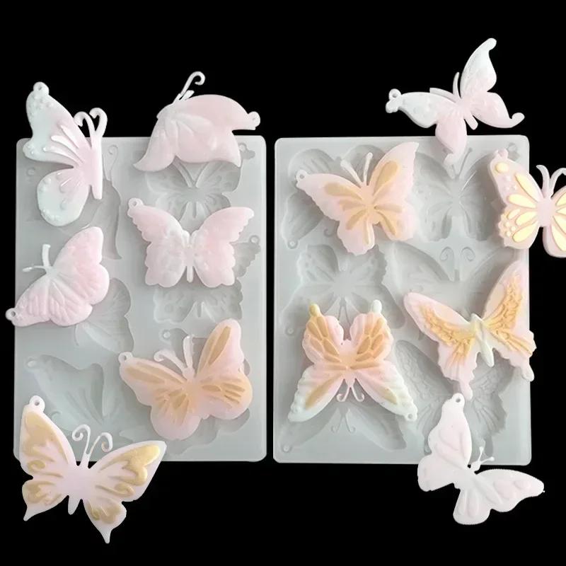 New Butterfly Silicone Mold Epoxy Resin DIY Keyrings Eardrop Resin Mold Jewelry Making Crystal Drop Glue Pendant Silicone Mould