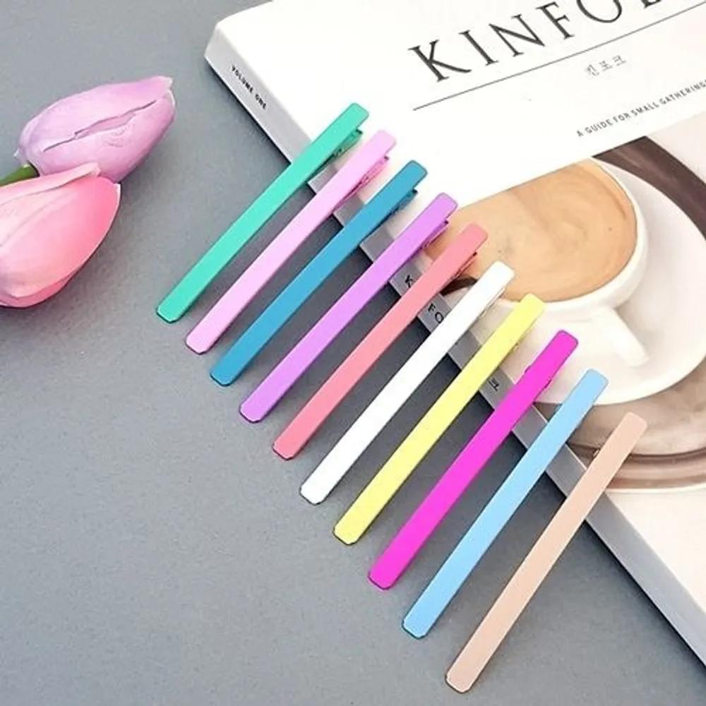 10 gerade Klauenclips, Haarspangen, Haarnadeln, Pastell, Gesichtswaschung, Friseursalon, Pony, Fixierpunkte, Kitsch, High Teen