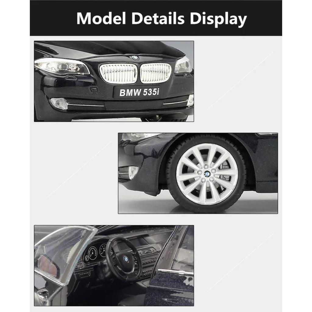 Welly 1/24 BMW 5 Series 535i Alloy Car Model Diecast Metal Toy Vehicles Car Model High Simulation Collection Childrens Toy Gifts