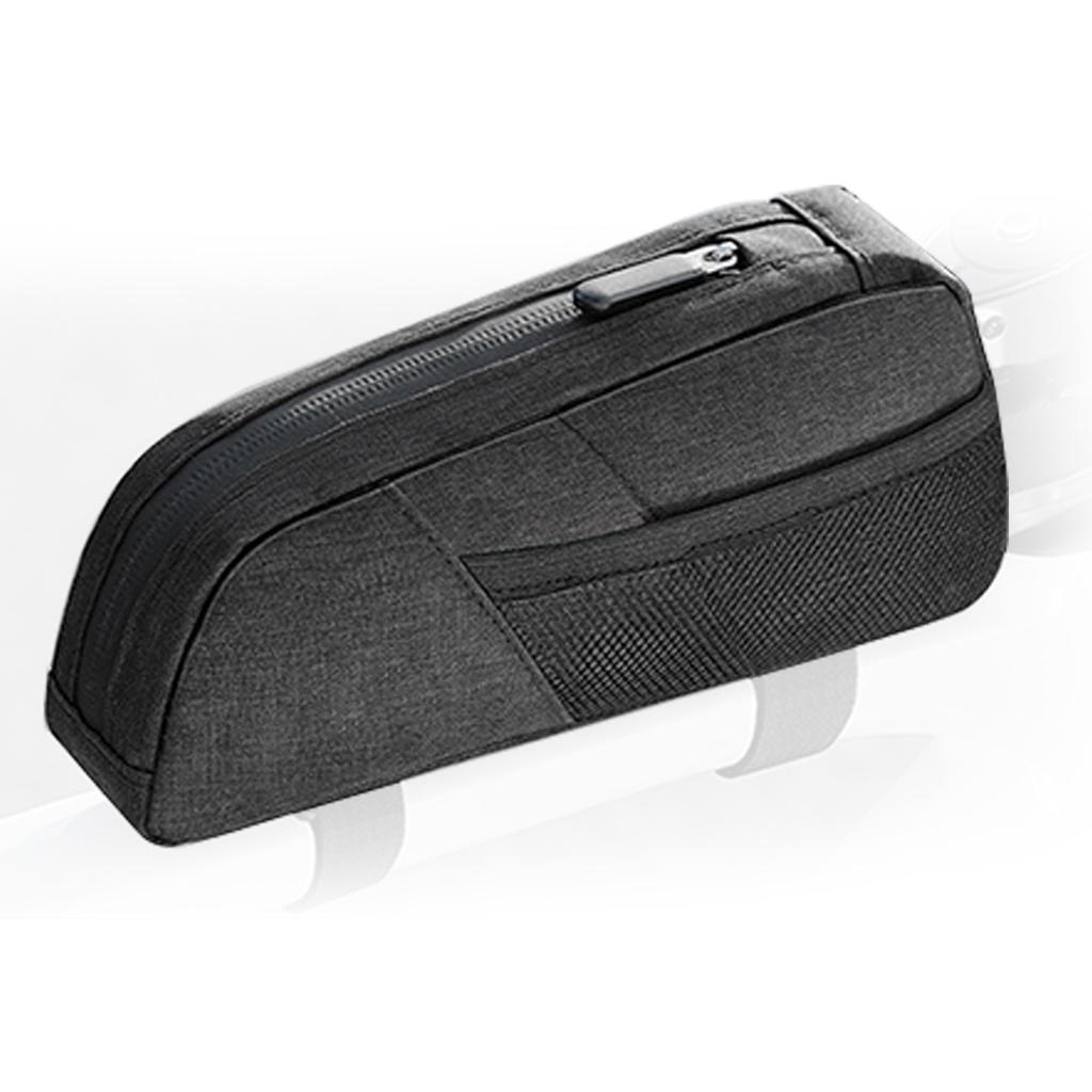 Top Tube Bike Bag Streamlined Design with Triple Hook and Loop Fasteners Side Mesh Pockets Durable Cycling Storage for