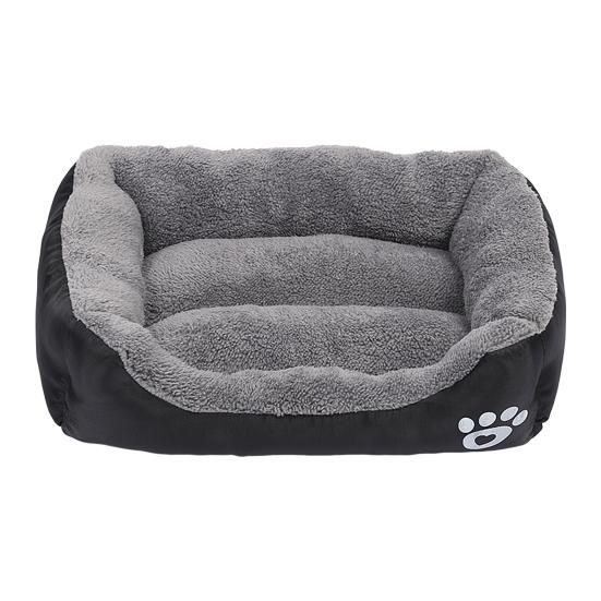 

Rectangle Fluffy Dog Bed Washable Plush Pet Bed with Bolster Neck Support Comfy Warm Puppy Bed for Indoor Cats Small Medium Dogs S