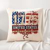 happy Anniversary of the US Cushion Cover Natural Linen Organic Fabric DoubleSided Printing Sofa Home Decor Gift Pillow Cover