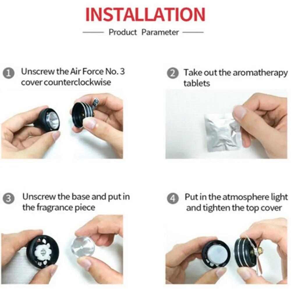 LED Light Car Air Freshener Air Force Propeller Shape Perfume Vent Clip Decor Aromatherapy Fan Auto Perfume