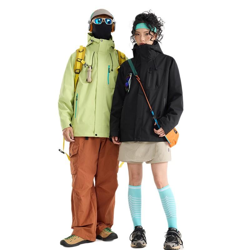 Men Women Waterproof Windproof 3-in-1 Outdoor Hiking Jacket With Removable Fleece Liner Winter Fall Travel Camping