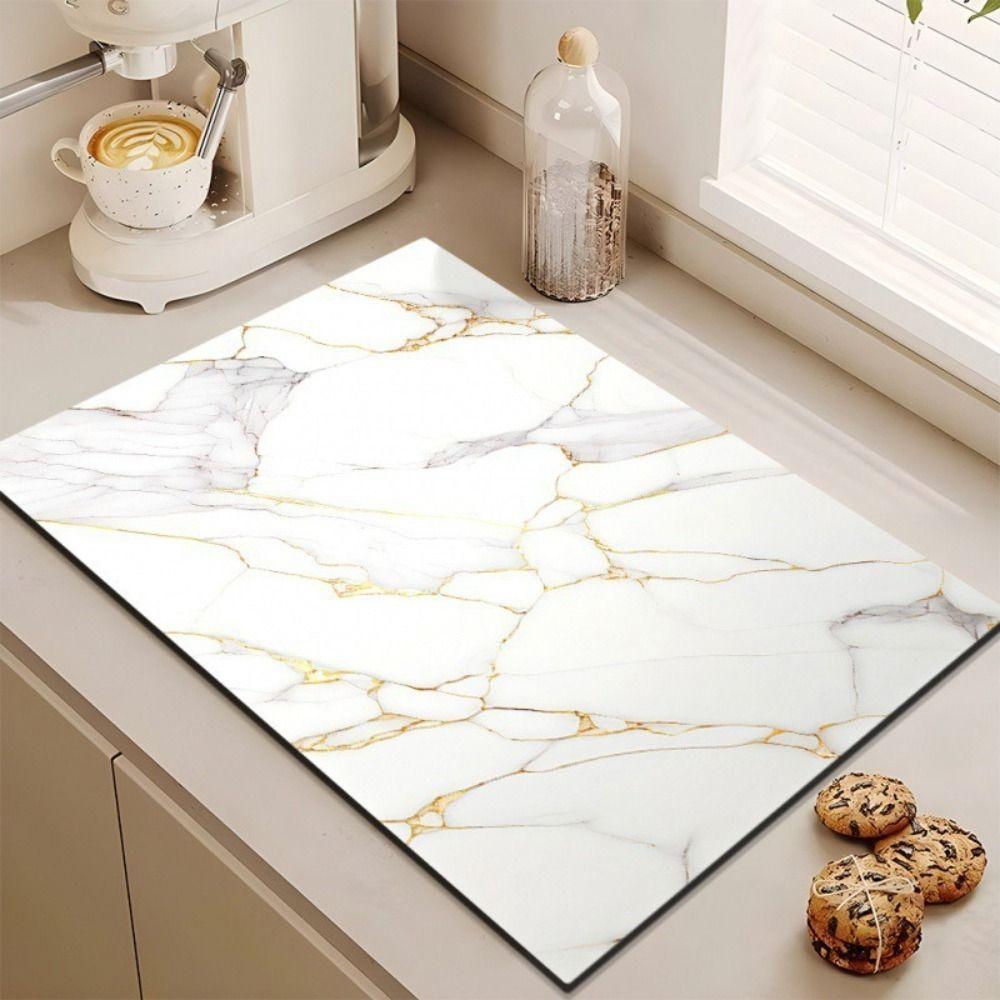 Quickly Dry Super Absorbent Marble pad Kitchen Coffee Bar Dish Drying Mat Multipurpose Drain Pad Hide Stain Placemat