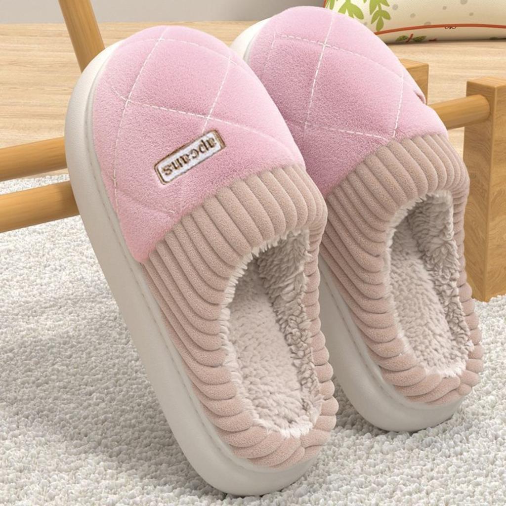 Baumwollpantoffeln für Damen und Herren, Herbst und Winter, Indoor Zuhause, Weiche Sohle, Rutschfest, Haushaltliche Wärme, Plüsch, Paar Baumwollpantoffeln
