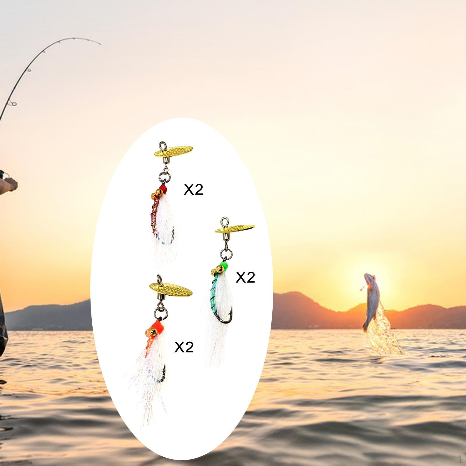 

6 Pieces Realistic Fly Fishing Feathers Beadhead Streamers Realstic Artificial Vertical Kit option 2
