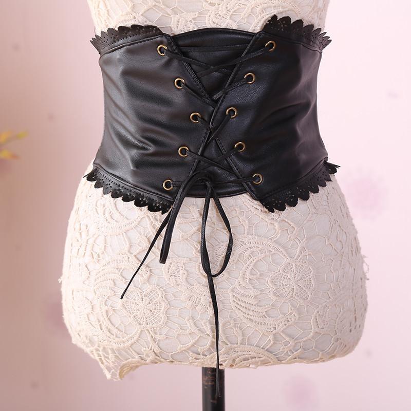 Women'S Extra Wide Waist Elastic Waist Seal Black Elastic Wide Belt Skirt