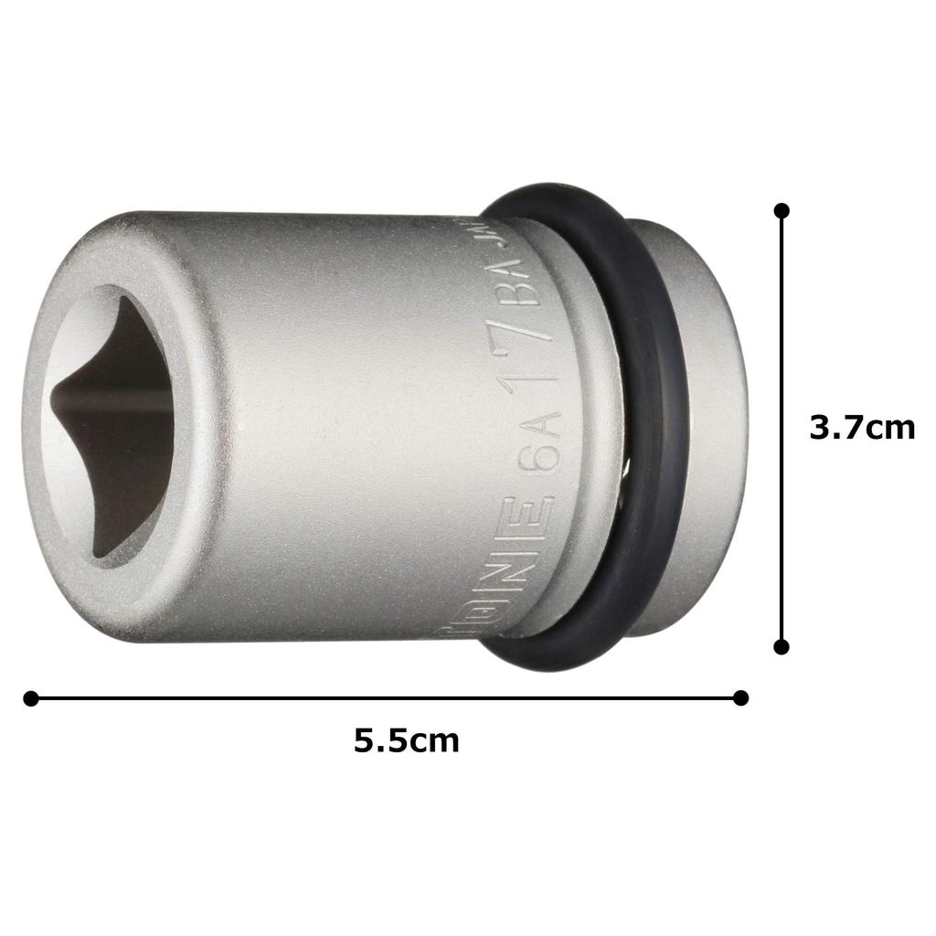 Tone Impact Inner 17mm Width Socket, 6A-17BA, 19.0mm (3/4") Drive,