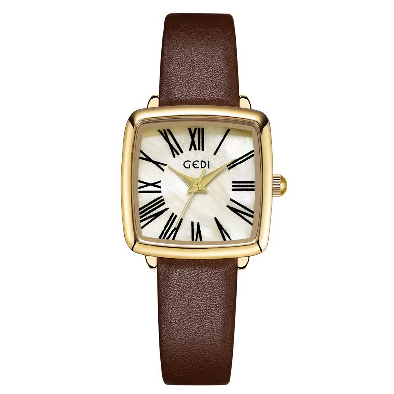 Light Luxury Fritillary Women S Watch Retro High-Value Square Plate Women S Watch High-End Fritillary Quartz Watch