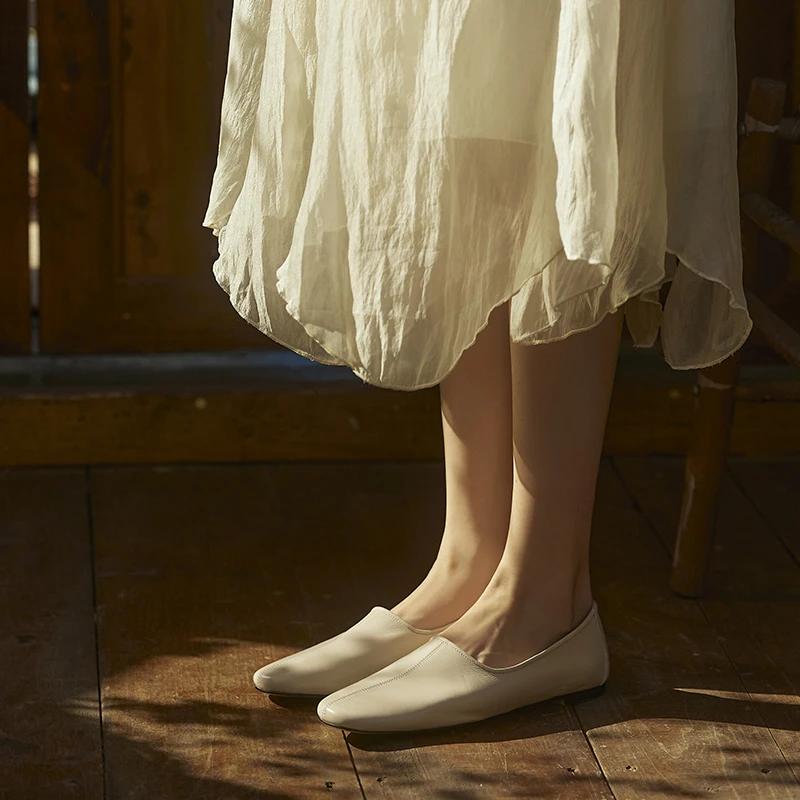 Fashion 2024 New Women Shoes Genuine Leather Flats Loafers Round Toe Slip-on Footwear Ladies Shoes for Women Retro Oxford Shoes