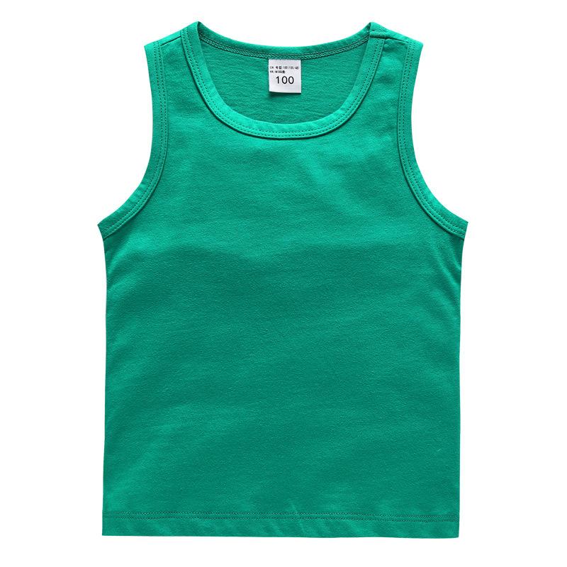 Sommerkleidung Kinderweste Baumwolle Lässiges Basist-Shirt Schweißabsorbierend Sport-Oberteil Ärmelloses Oberteil für Jungen