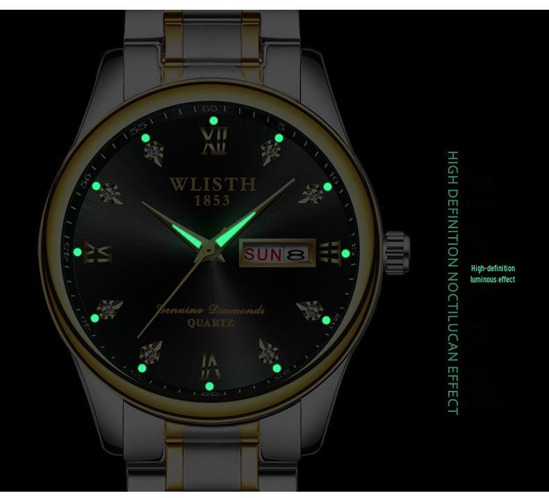 Wolis Men's Waterproof Quartz Stainless Steel Watch