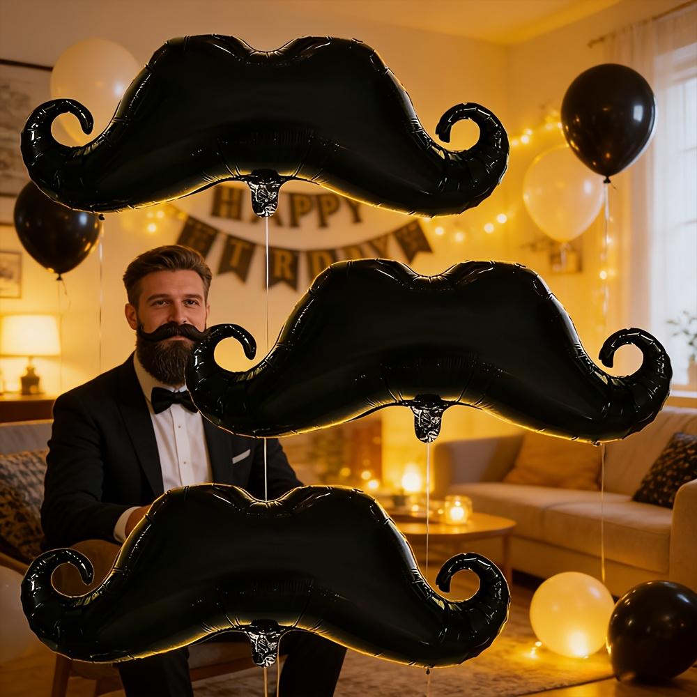 3Pcs Father's Day Theme Black Beard Aluminum Film Balloon Happy Father's Day Party Family Gathering Decoration Globos