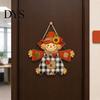 Sunflower Plaid Door Hanger Fall Wooden Hanging Sign, Autumn Scarecrow & Pumpkin Maple Leaf Decorative Wall Art for Home Hanger, Harvest Thanksgiving