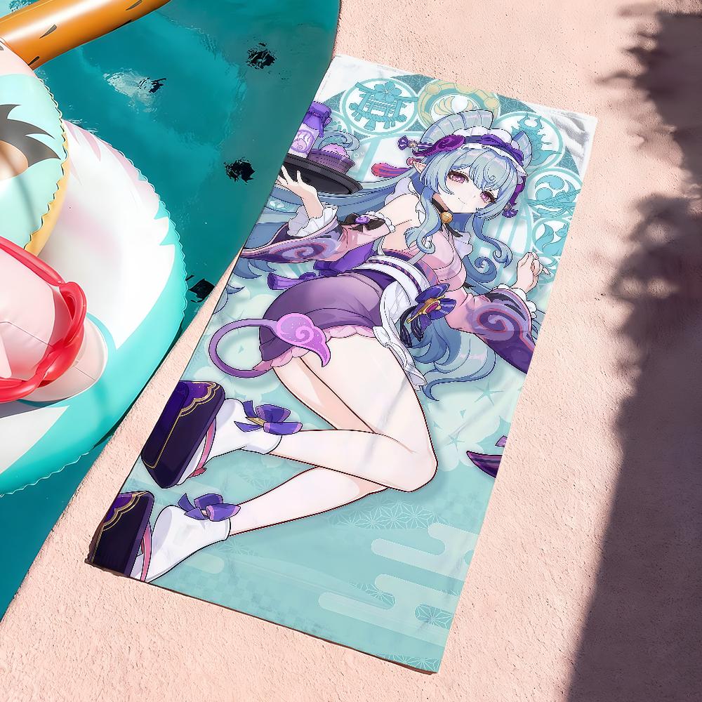 Yumemizuki Mizuki Genshin Impact Towel Sports Quick Dry Travel Camping Gear Sandproof Soft Light Large Beach Towel