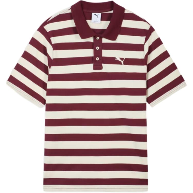 Puma Retro Striped Casual Lightweight Short Sleeve Polo Shirt Unisex tops 696374-28 XS