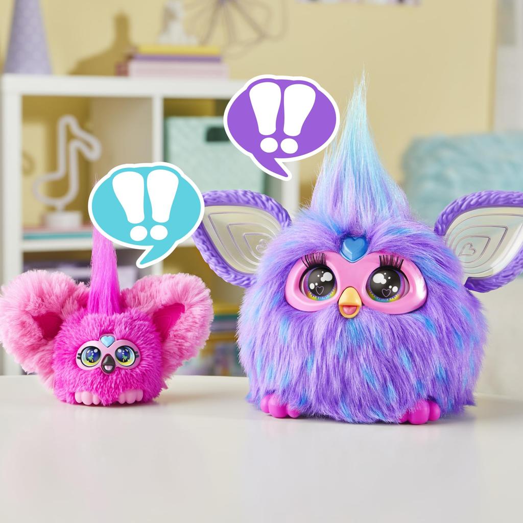Hasbro Furby Furblets FloFlo Mini Electric Plush Toy for Boys and Ages Furby Authentic Friends, Girls, 6+, Pink, Flamingo, Speaks, Musical, G1699,