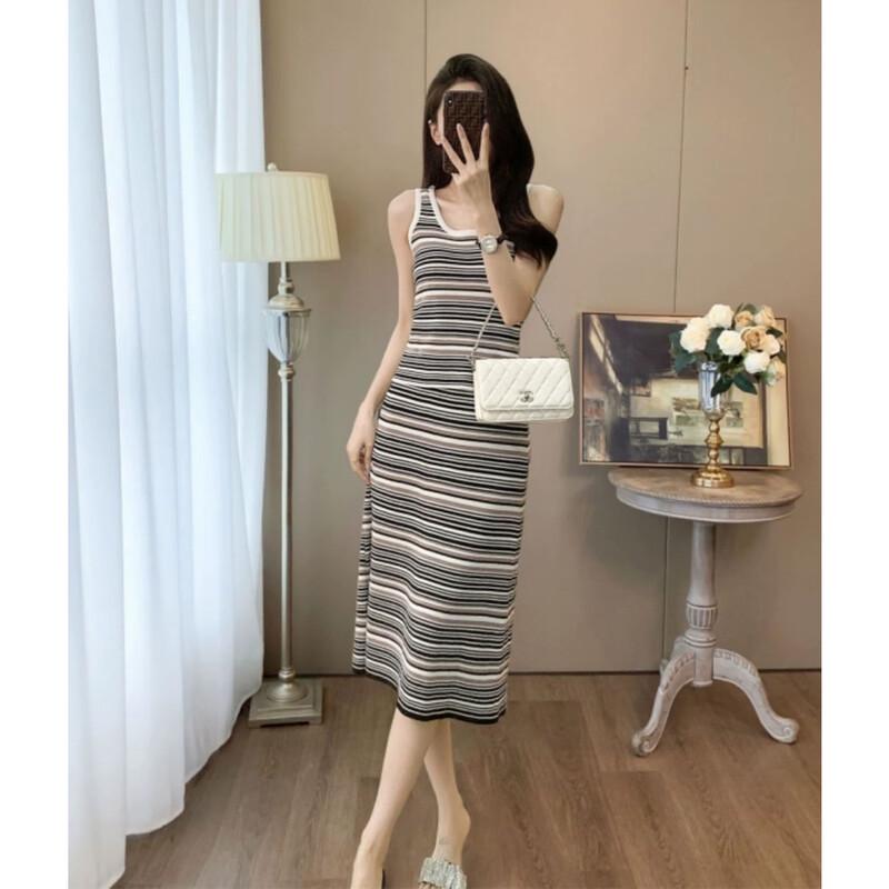 

Женский полосатый вязаный костюм-двойка JK&JS M