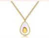 Exquisite Light Luxury Gold-Plated Avocado Pendant Necklace with Long-Lasting Titanium Steel Clavicle Chain