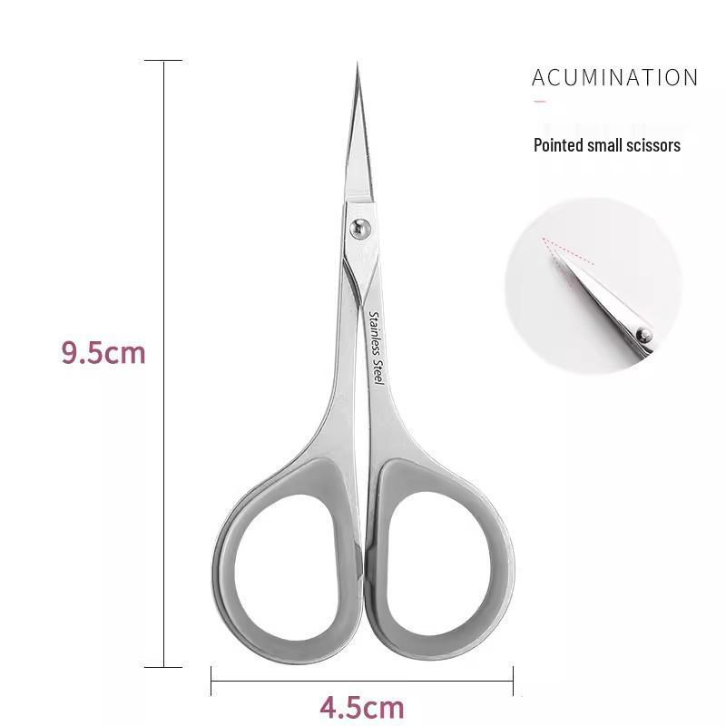 Beauty Scissors Set: Curved Eyebrow, False Eyelash, Nose Hair Trimming & Tattooing Scissors with Pointed Tips for Makeup Artists.