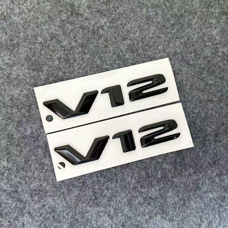 V12 Logo Auto Blatník Boční Znak Zadní Kufr Znak Samolepka pro Mercedes Benz S Třída S400 S300 S600 W210 W212 W204 W205 W207 W168