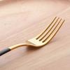 Gold Cutlery Set with Black Handle Stainless Steel Flatware Set Dinnerware 16pcs Gold Black Tablewar