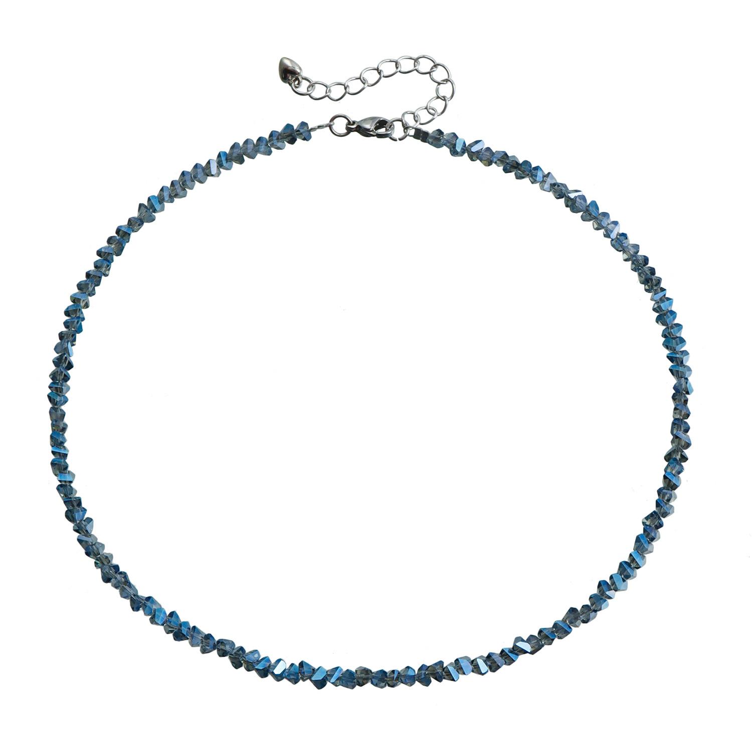 

Ювелирный стиль, легкое роскошное многогранное стеклянное хрустальное ожерелье, женская мода, простая высококачественная цепочка на шею