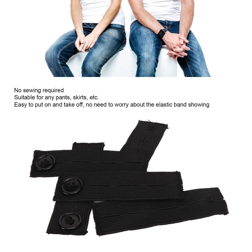 5pcs Elastic Cotton Waistband Extenders Adjustable Waistband Button Extenders For Men