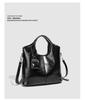 Fashionable Women's Textured Black Tote - 2025 Large Capacity Versatile Shoulder & Crossbody Bag