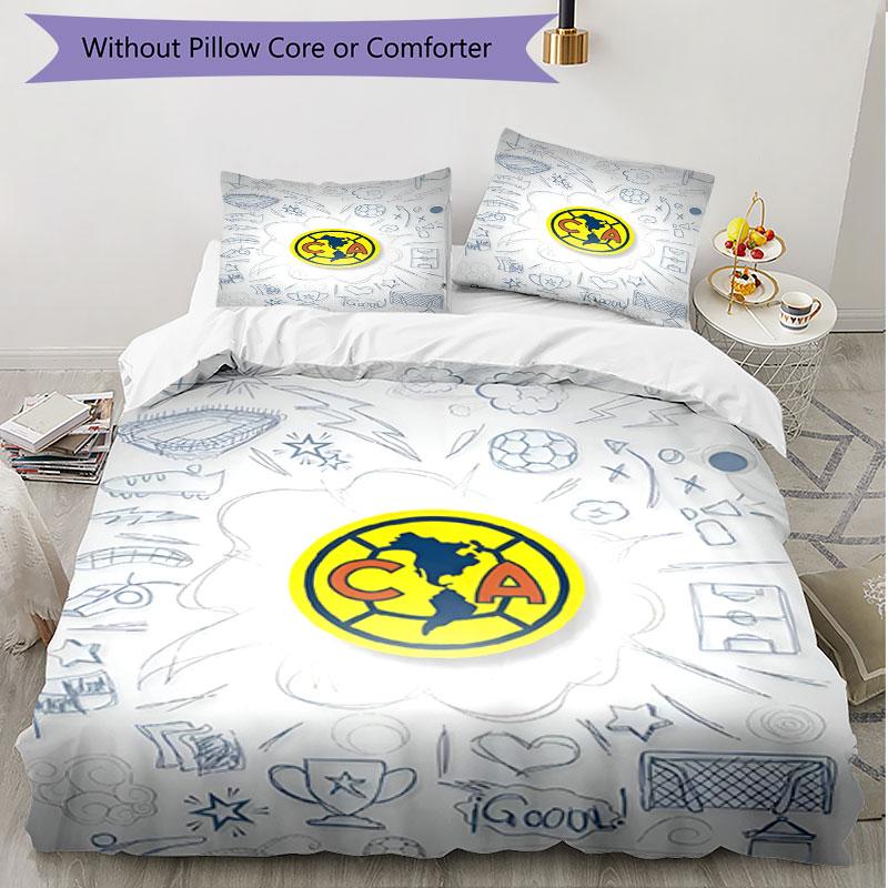 3pcs Duvet Cover Set (1*Duvet Cover + 2*Pillowcase, Without Core), Club America Print Soft All‑Season Bedding Set, Home Bedroom Decor Gift