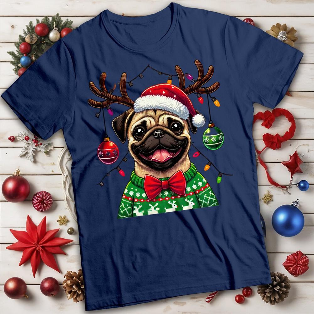 Funny Ugly Unisexs And Unisexs Pug Christmas TShirt Tee Mc
