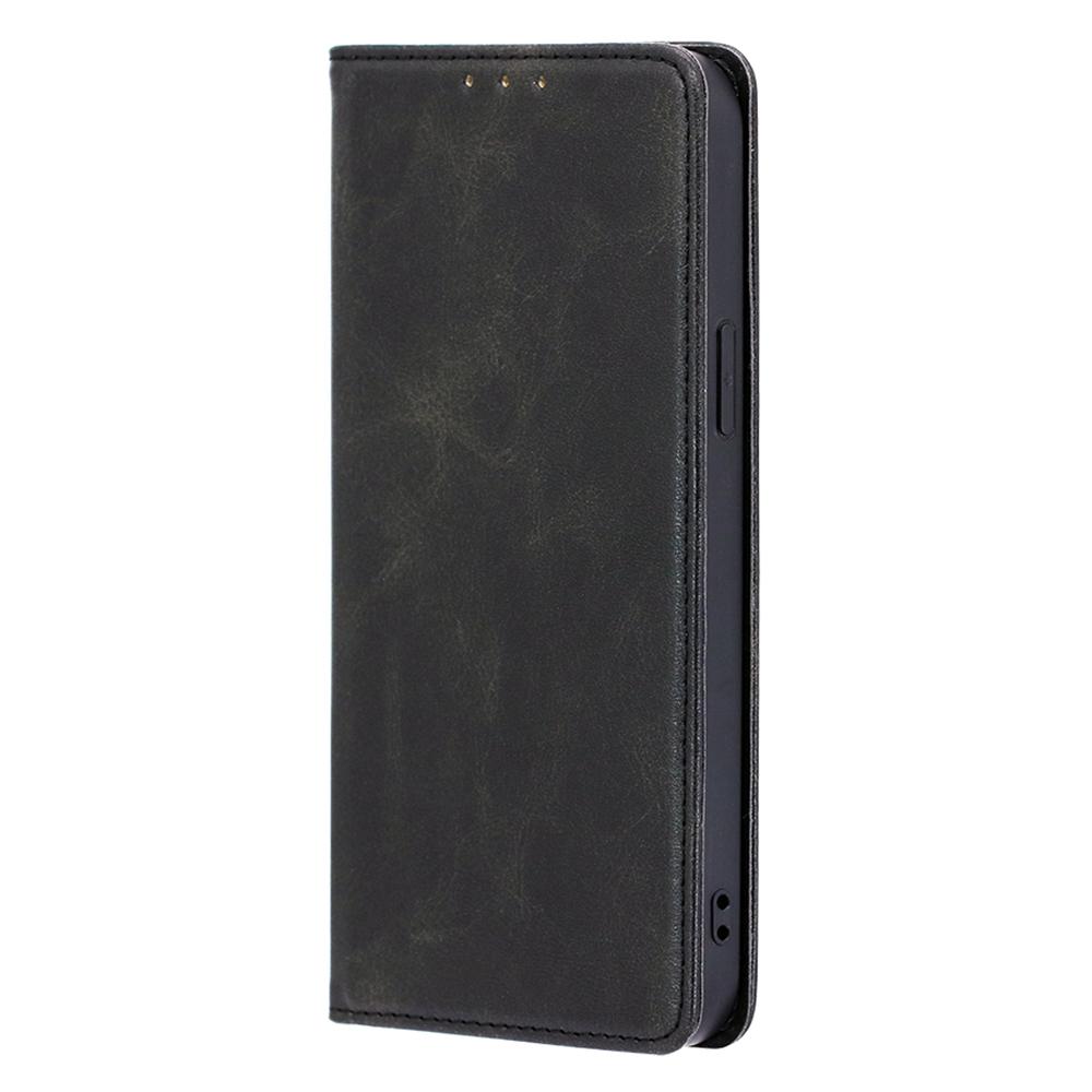 Phone Case for Honor Magic5 Pro PU Leather+TPU Wallet Stand Calf Texture Magnetic Closing Cover