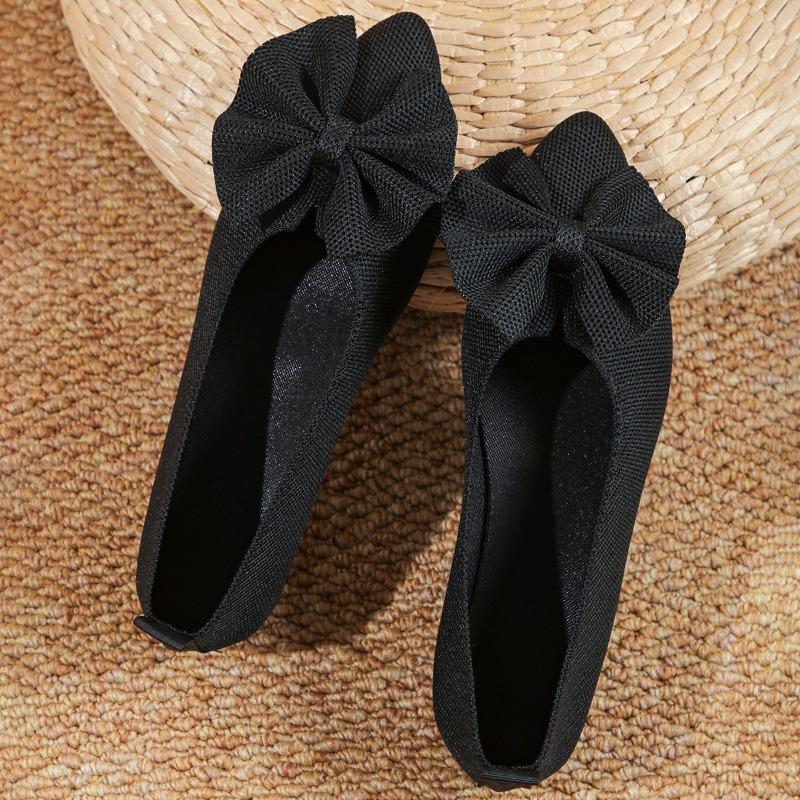 Fashion 2024 New Summer Style Fashionable Comfortable and Versatile Women's Shoes Casual Simple Wear-resistant Flat Bottom Bow Shoes