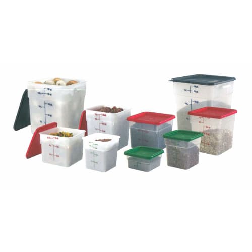 CAMBRO Square Food Container, 4SFSPP, Translucent Polypropylene, Made in the USA, AHC382