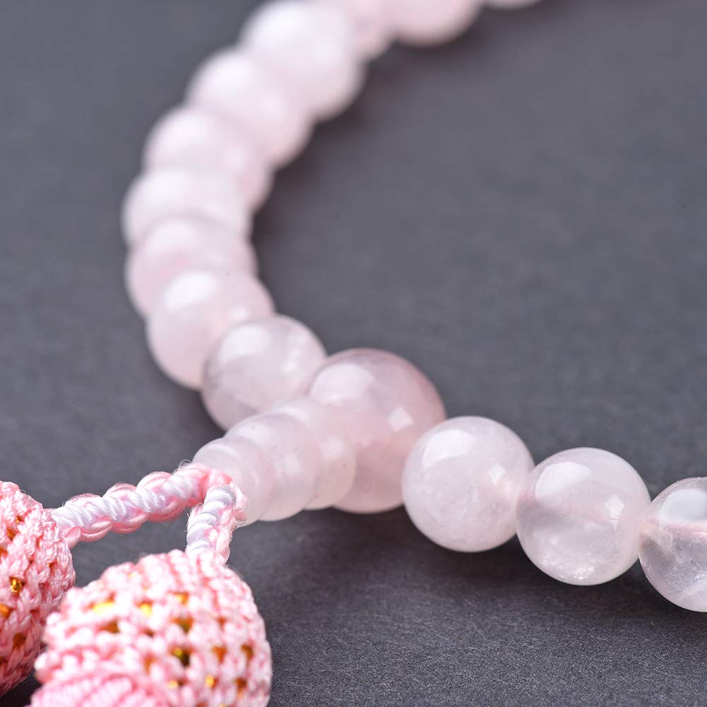 Prayer Beads for Rose 8mm Pure Silk Sanskrit Magnetic Prayer Beads Handmade Prayer Beads That Can Be Used by All Sects Women, Quartz, Beads, Tenbou,