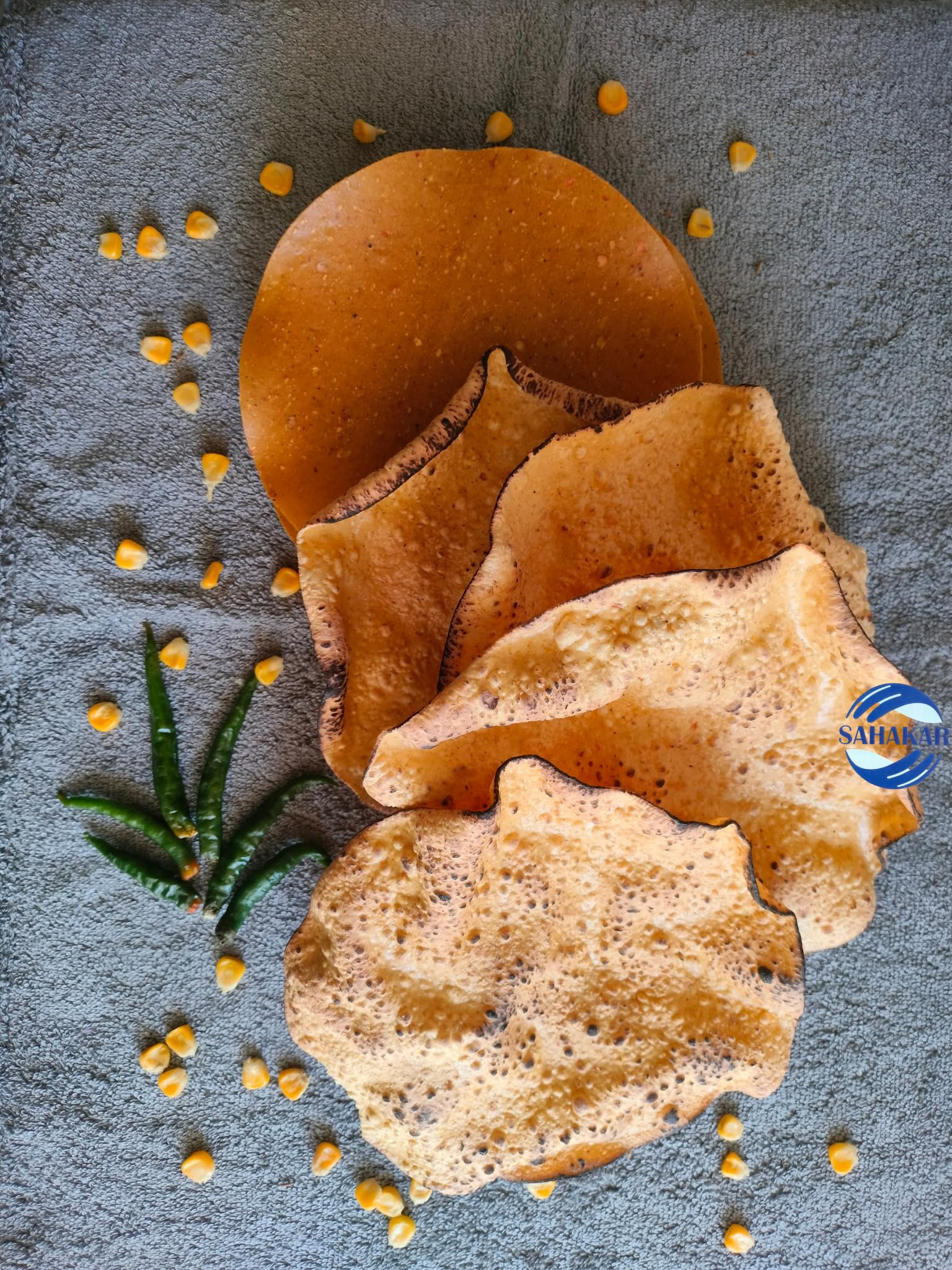 SAHAKAR Corn Papad/Makka Papad/Khichiya Papad 400 grams (1 pack of 400 gram)