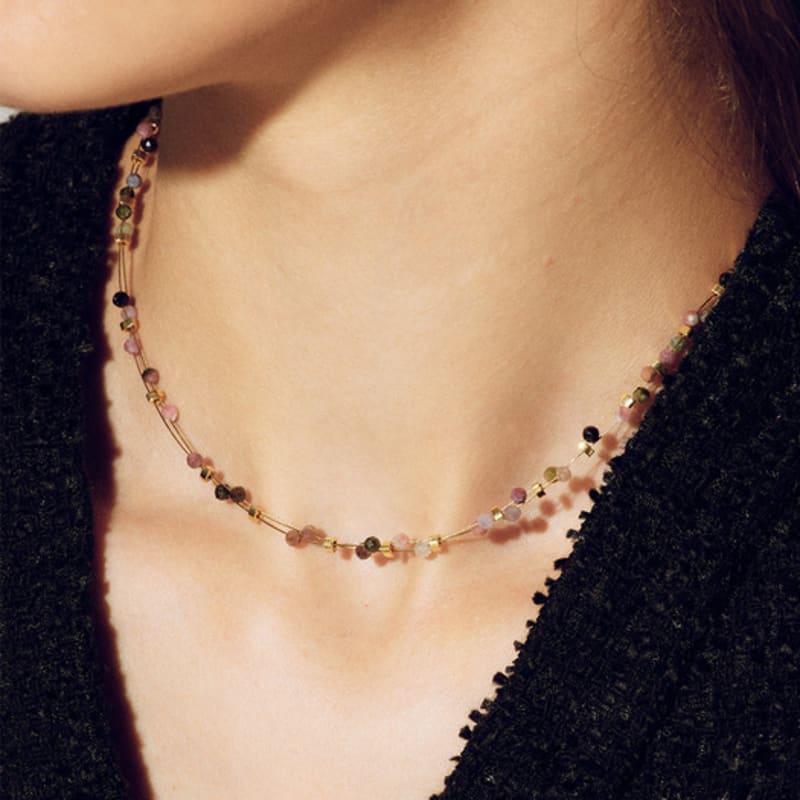 Les Bijoux Philosophy LB_Color beads gold necklace