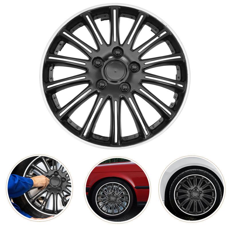 14 Inch Automotive Wheel Hub Covers Decorative Rim Cap Heavy Duty Impact Resistant Protects Against Debris Splash