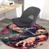 1pc My Hero Academia Dabi Round Carpet - Anime Cartoon Design Chair Mat, Non-Slip Rug for Office, Home Decor, Living Room