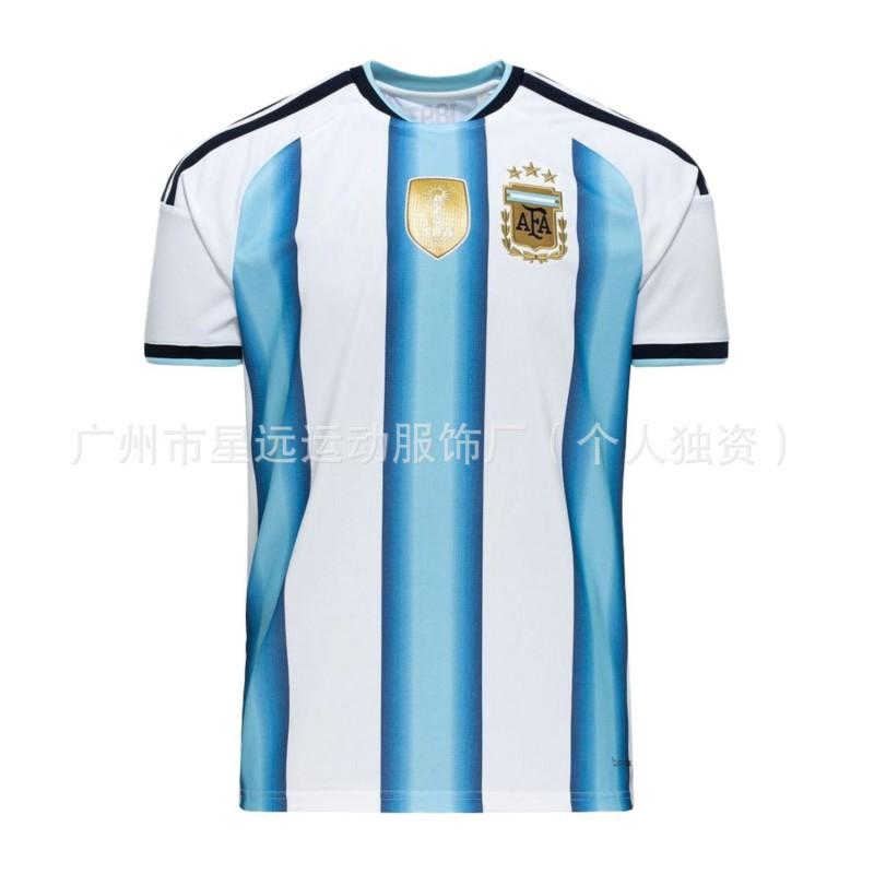 Argentina Away Soccer Jersey Messi Player Version Short Sleeve Football Shirt Adult Unisex Women