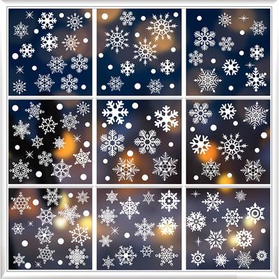 Christmas White Snowflake Static Electricity Window Sticker New Year Window Display Glass Door Background Decoration Home Special Sticker