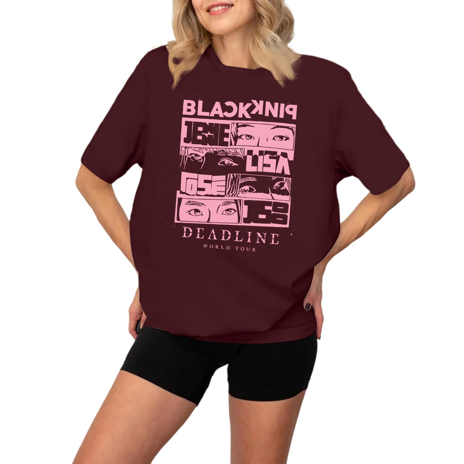 

Women s Fashionable And Casual Long Sleeve Printed Short-Sleeved Top XL винний