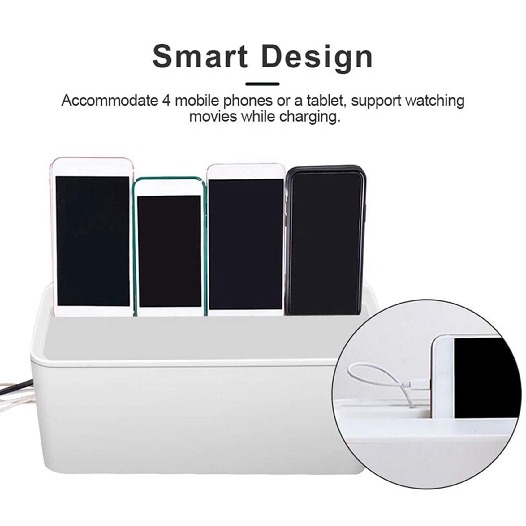 ABWR-2X Коробка для укладки кабелей, ABS Органайзер для кабелей Коробка для скрытия шнуров, Компьютерные силовые кабели, Прокладка кабелей, Подстольная сетевая планка белый