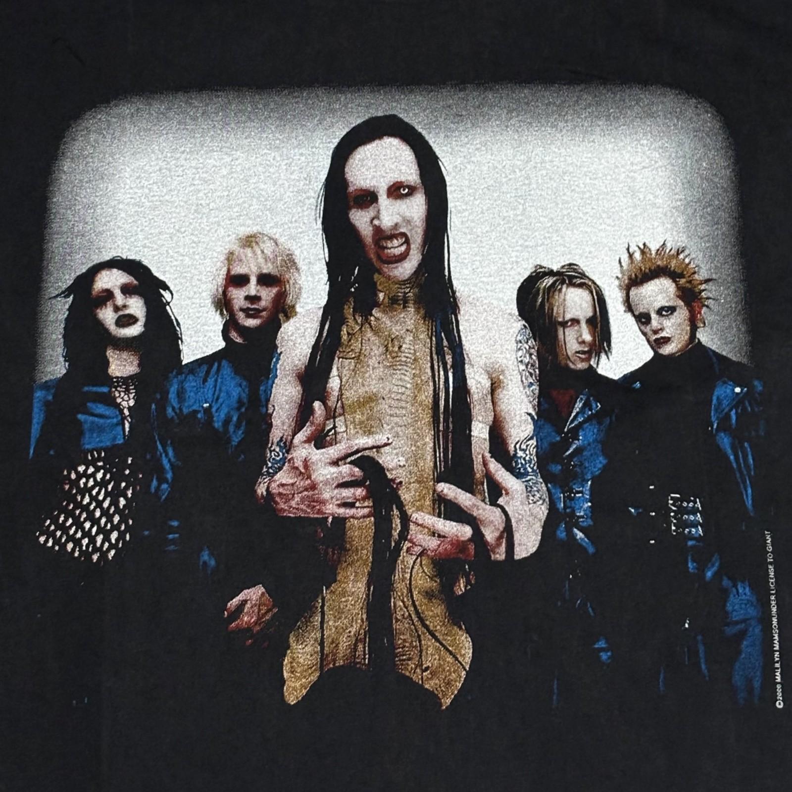 Vintage MARILYN MANSON Guns God And Government Sz.L Single Stitch Shirt REPRINT XXL