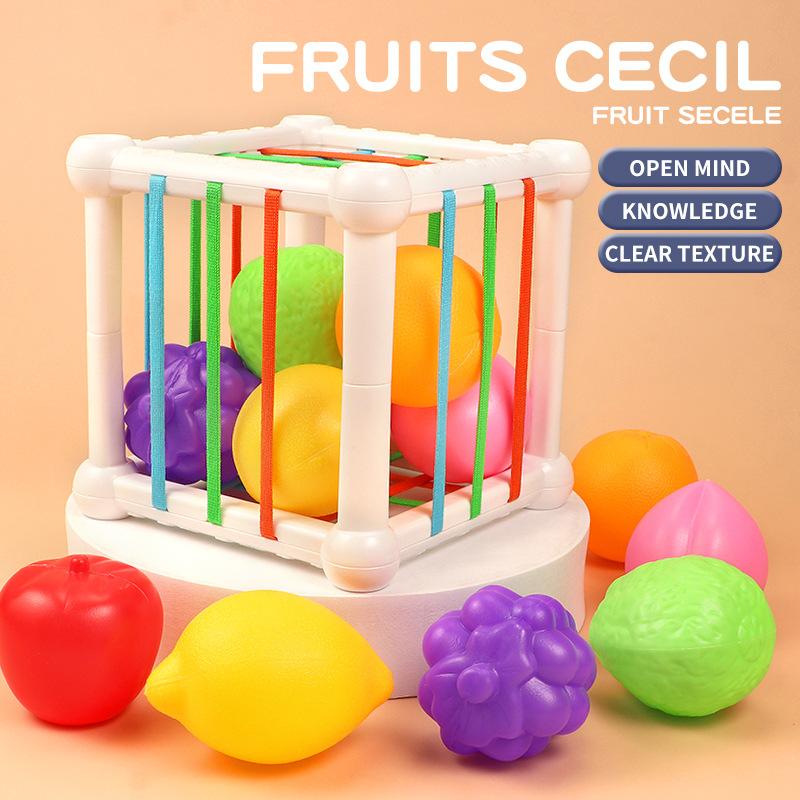 Infant Fruit Sisele Toy Set, Rainbow Rubik'S Cube Sisele Baby Cognitive Educational Toys