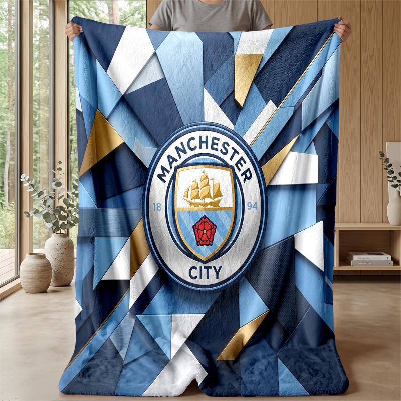 Manchester City Theme blanket Soft Flannel Blanket Plush Throw Blanket Cozy Sofa Bed Blanket for Home Decor