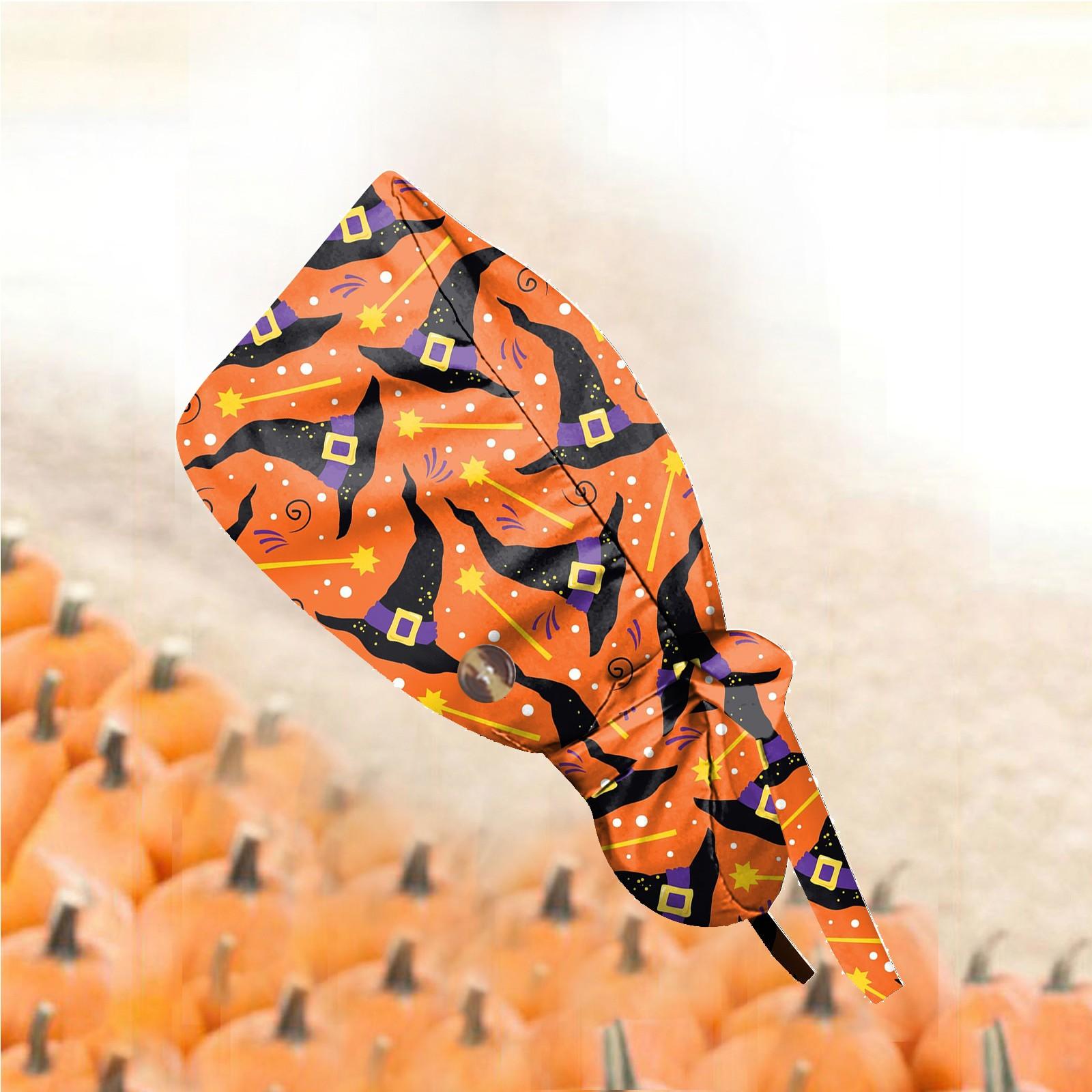 

Модная рабочая кепка с принтом на Хэллоуин, повседневная женская кепка с хвостиком, кепка с постиранной резинкой, кепка Baotou One Size оранжевый