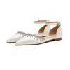 Fashion White Leather Wedding Shoes Sandals for Women Summer Bridal Flat Comfortable Strappy Tassel Chain Hollow Design